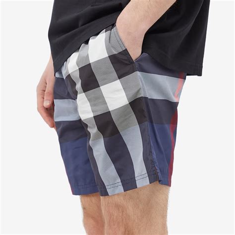 Check Swim Shorts in Carbon blue 